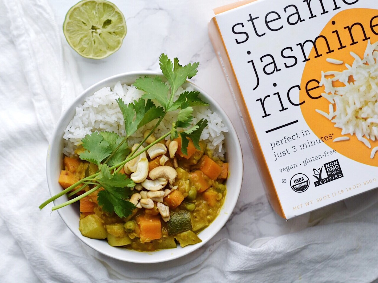 Sweet Potato Curry with Jasmine Rice (Vegan + GF)