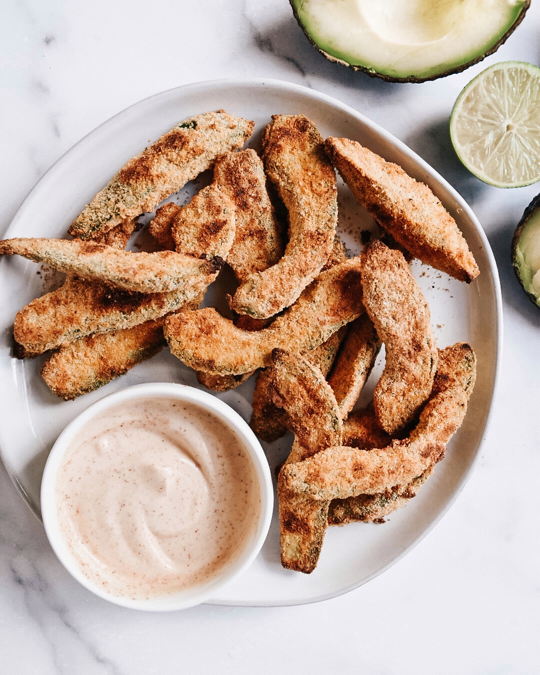 avocado fries with chili lime sauce