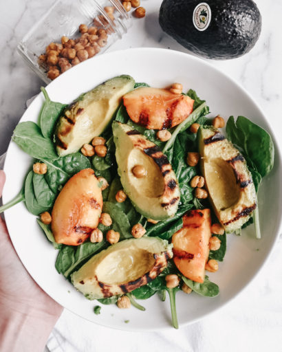 Grilled Avocado and Peach Salad